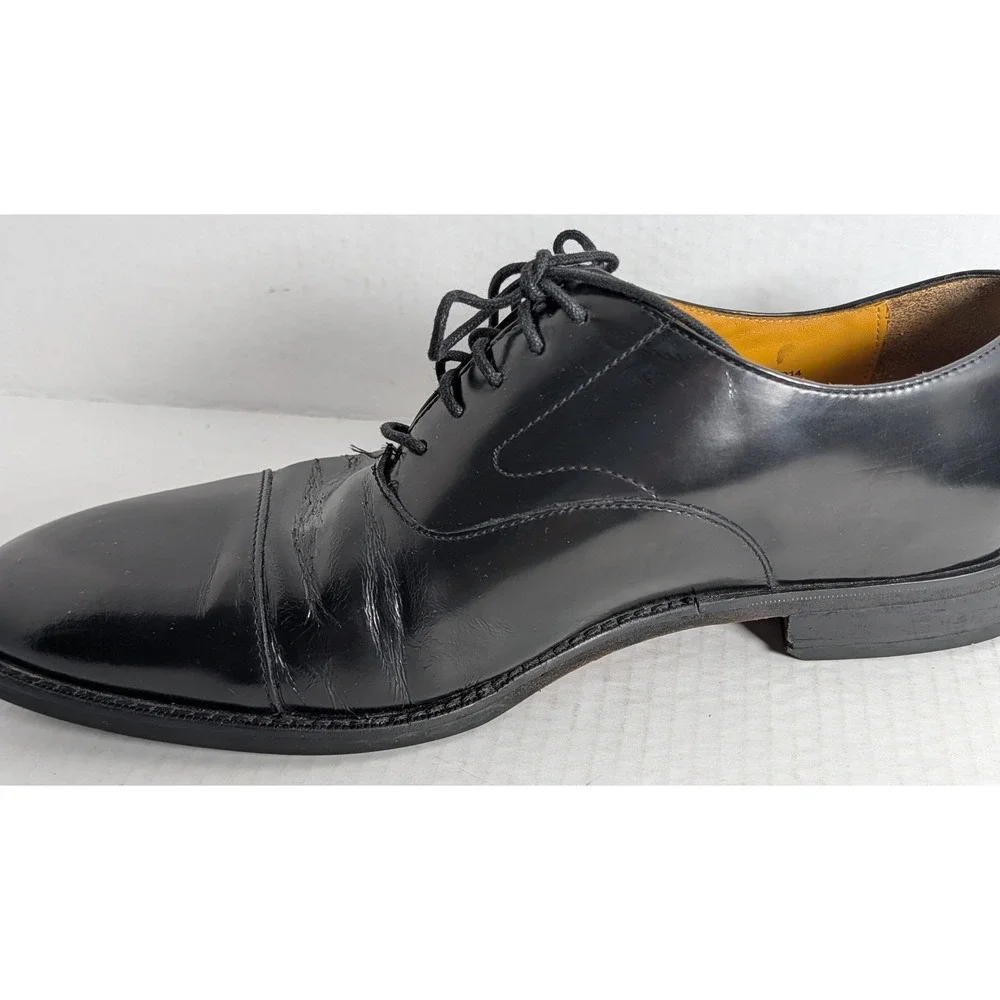 Cole Haan Men's 11.5M Black Leather Cap Toe Oxford Dress Shoes Nike Air